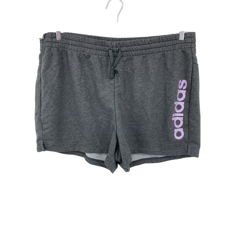 NWT Adidas W E INC Shorts Womens 3X Dark Gray Training Ribbed Drawstring Pockets